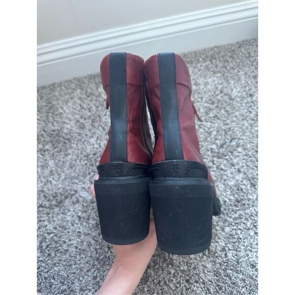 Frye Savannah Leather Classic Lace Up Streetwear Combat Heeled Boots 8.5 - Picture 10 of 12